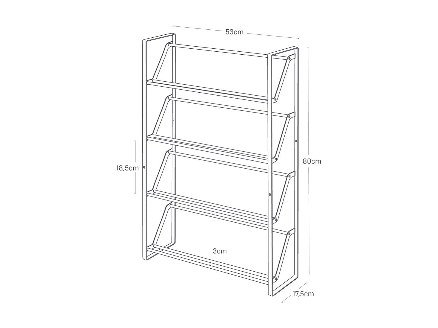 Meuble à chaussures à 4 niveaux L53 cm - FRAME