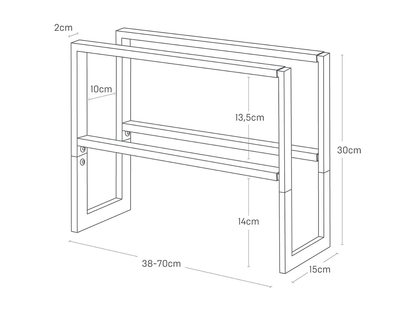 Uitschuifbare schoenenkast met 2 niveaus L38 cm - LINE