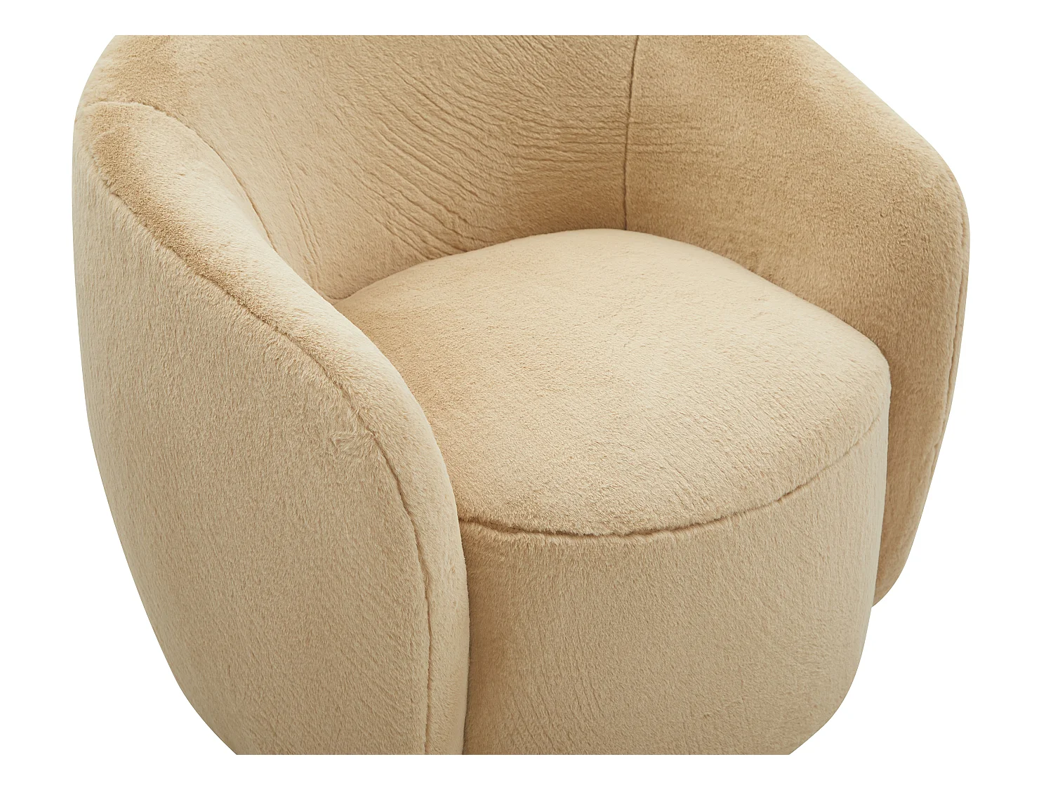 Fauteuil pivotant en fausse fourrure beige VEREIDE