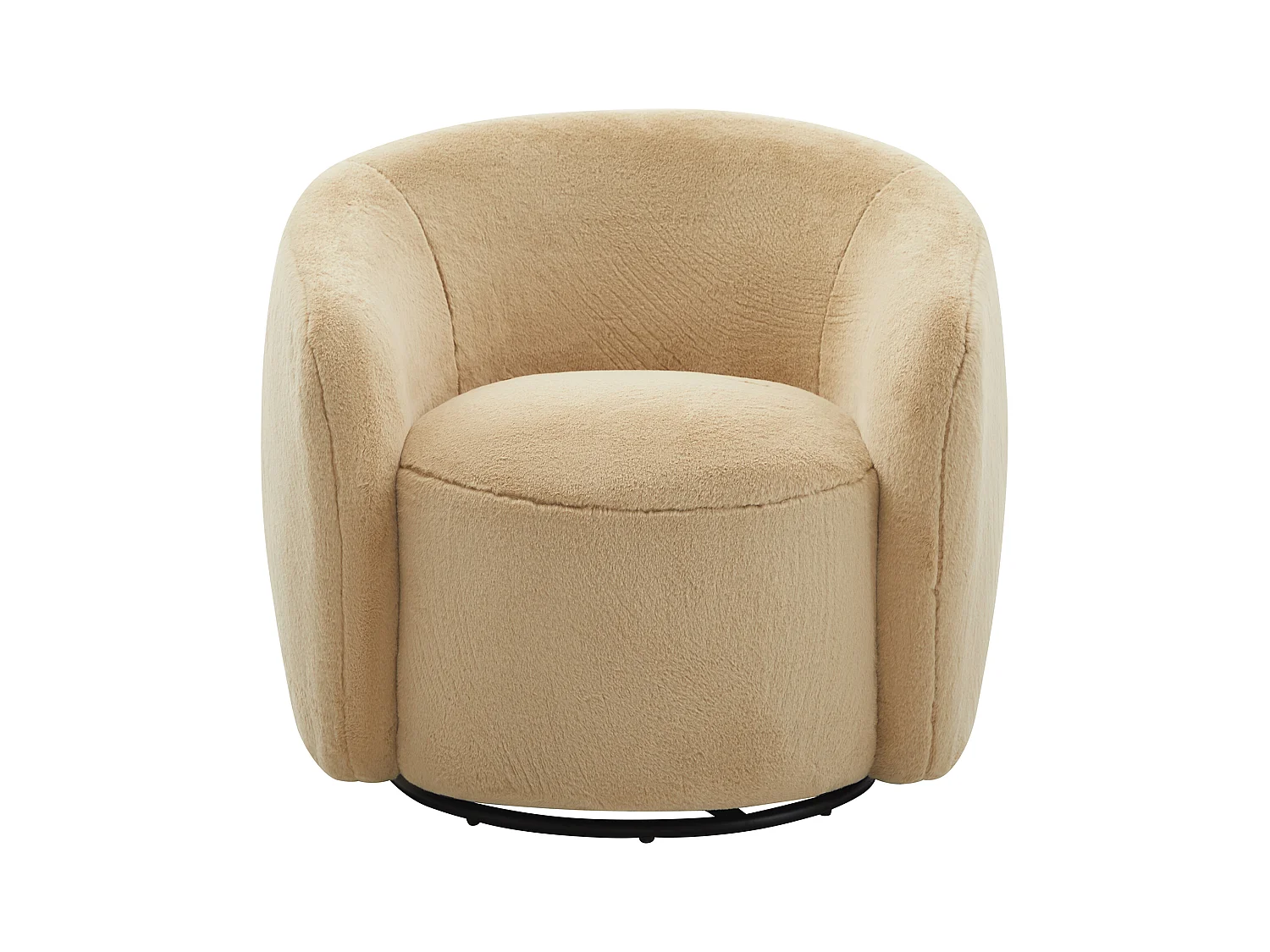 Fauteuil pivotant en fausse fourrure beige VEREIDE
