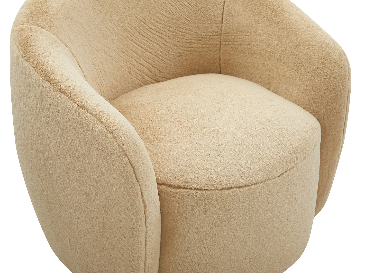 Fotel obrotowy z sztucznego futra w kolorze taupe VEREIDE