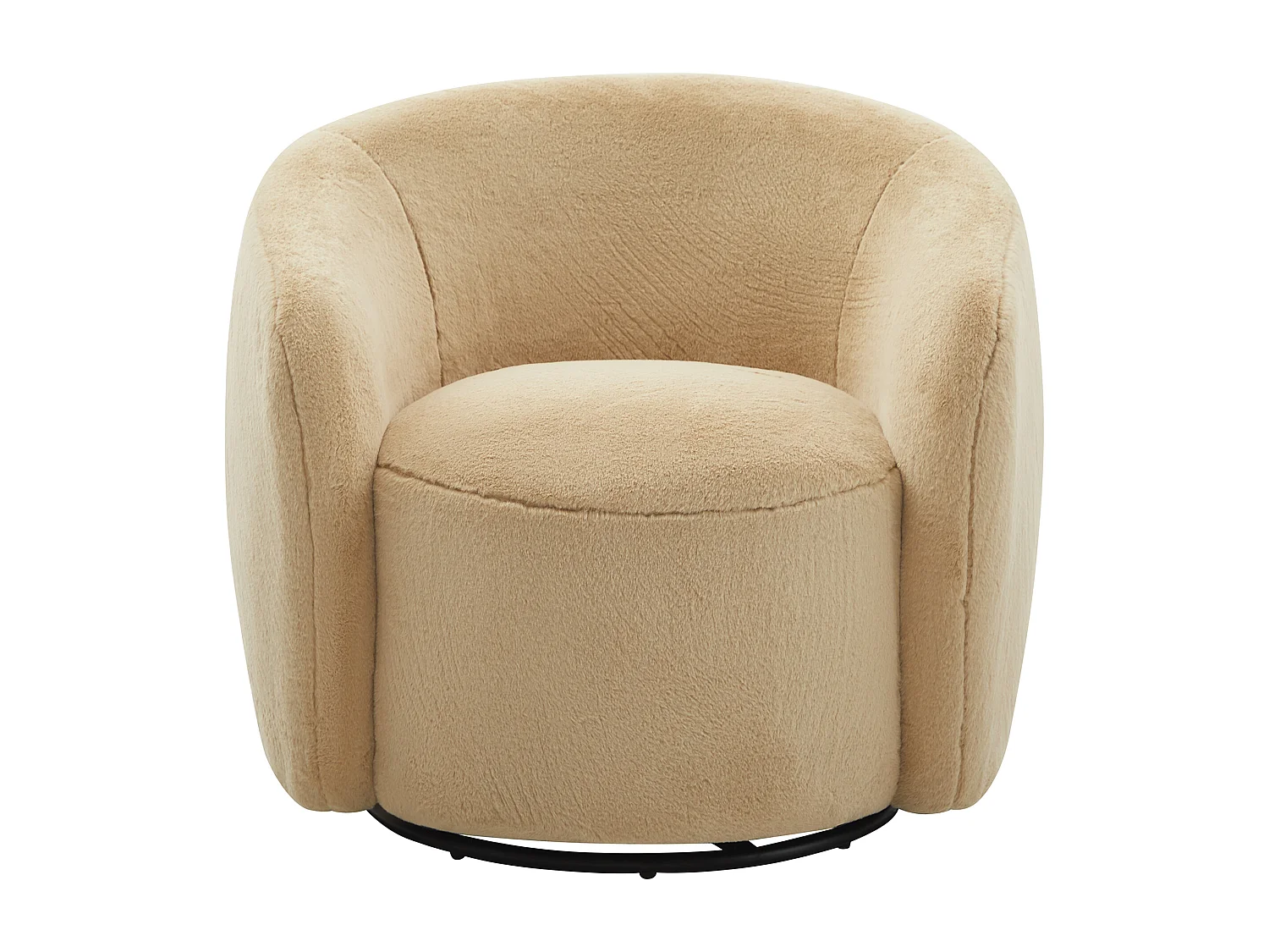 Fotel obrotowy z sztucznego futra w kolorze taupe VEREIDE