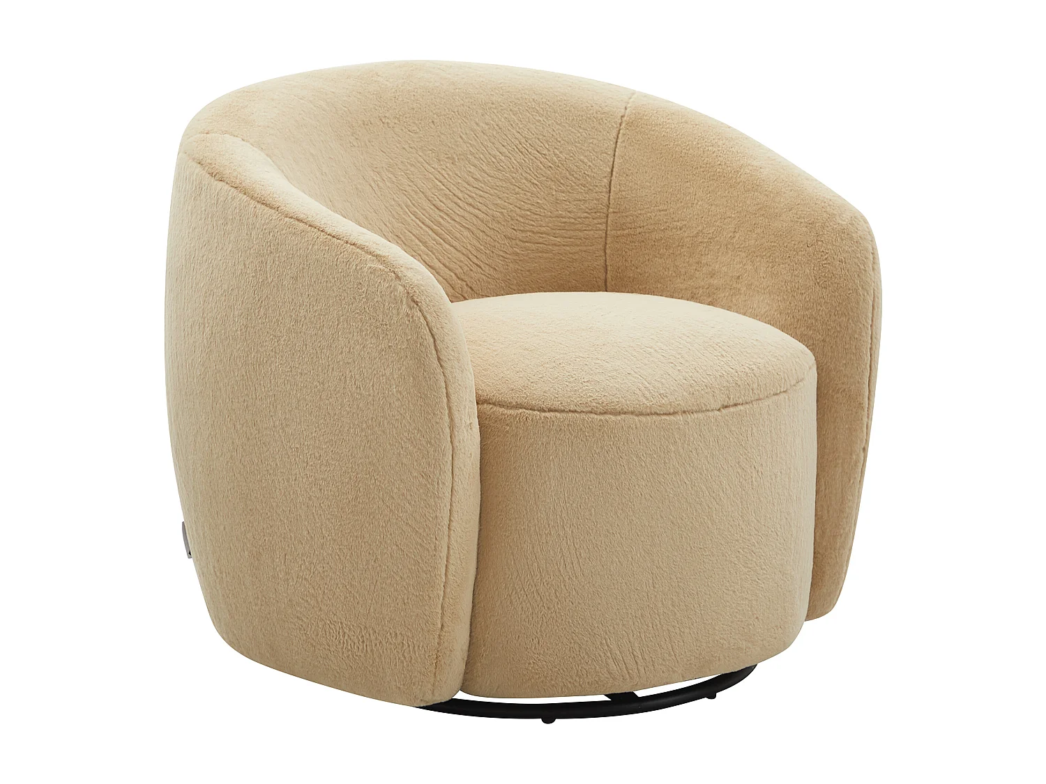 Fotel obrotowy z sztucznego futra w kolorze taupe VEREIDE