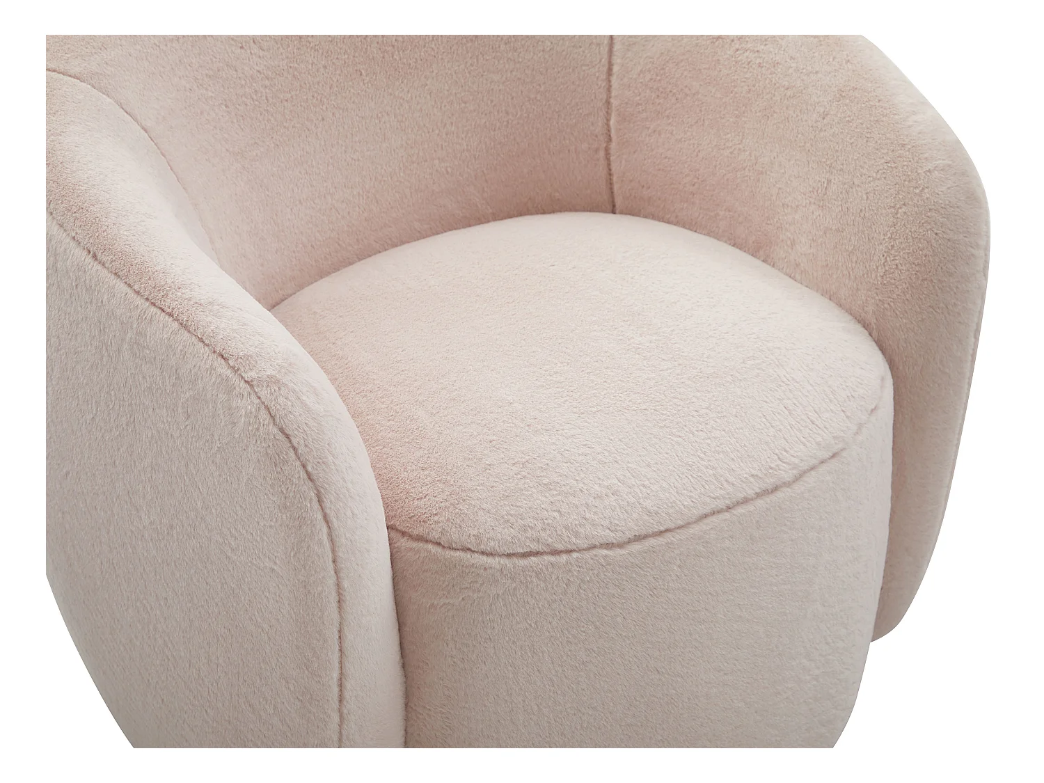Fauteuil pivotant en fausse fourrure rose VEREIDE