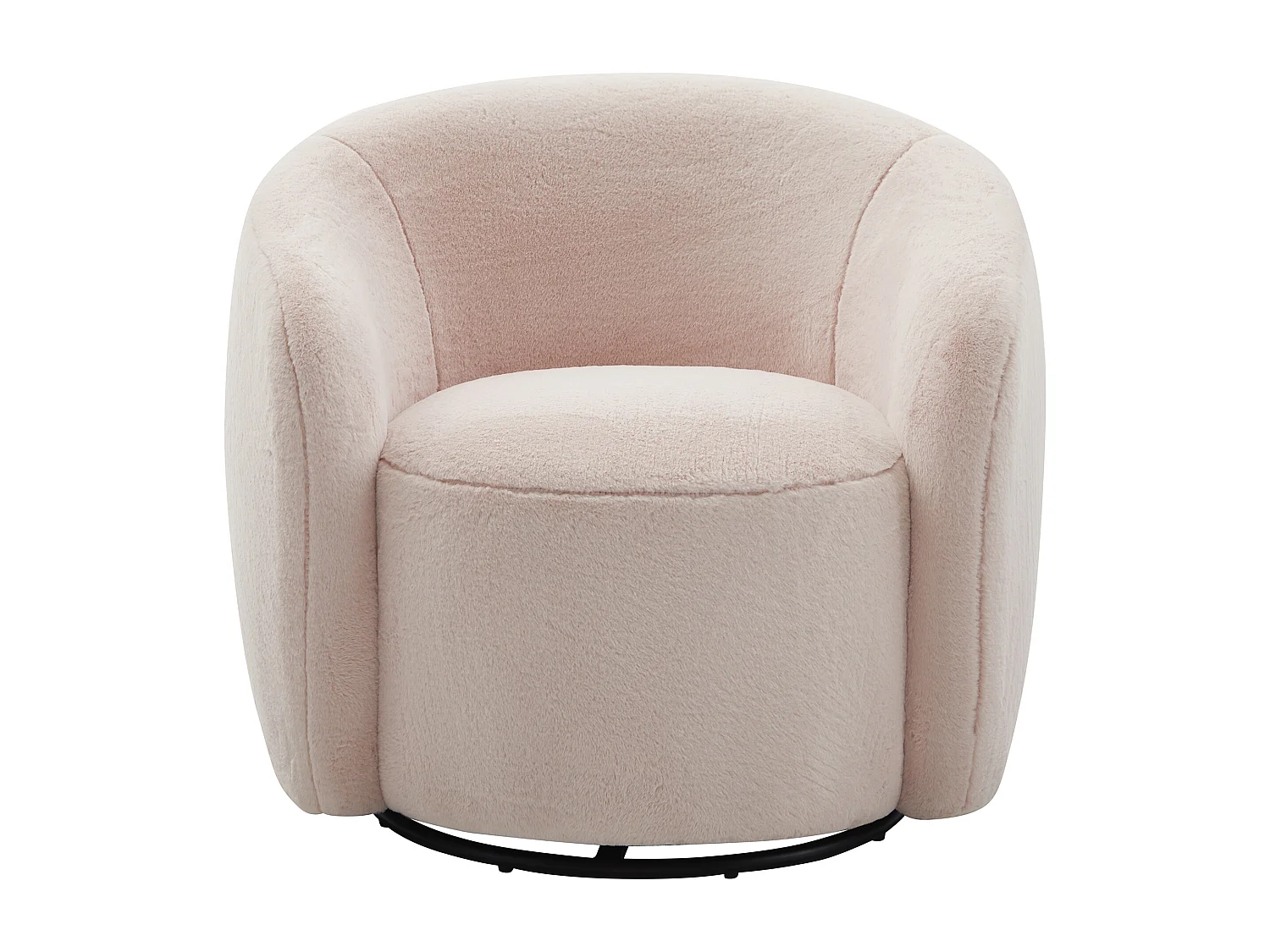Fauteuil pivotant en fausse fourrure rose VEREIDE