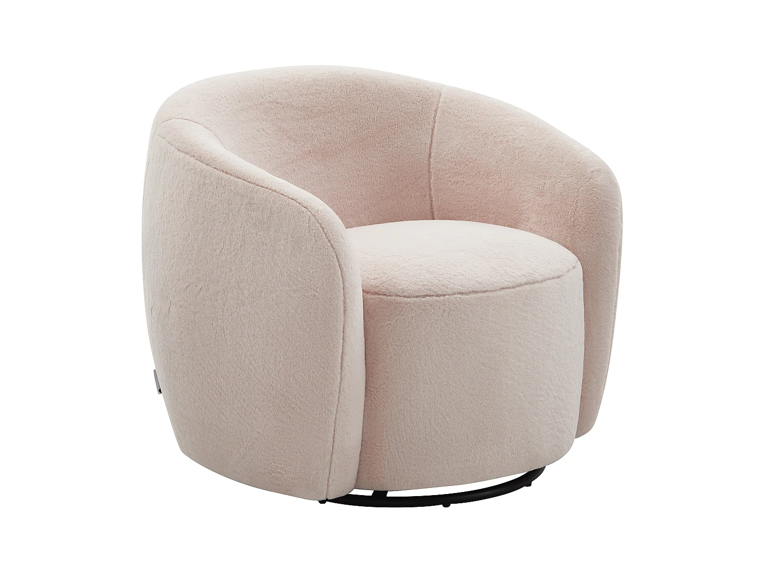 Fauteuil pivotant en fausse fourrure rose VEREIDE