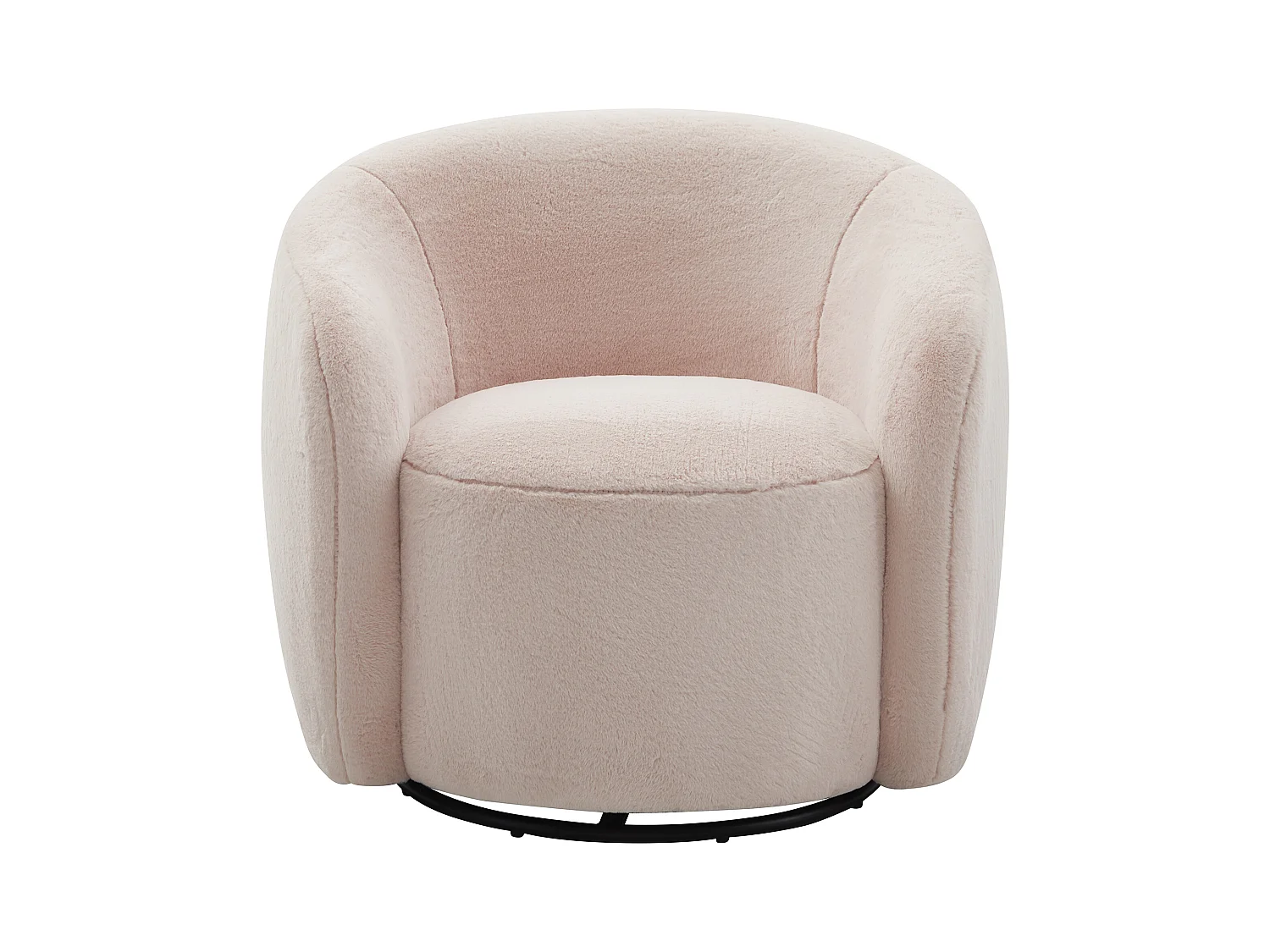 Drejelig stol med lyserød pelsstof VEREIDE