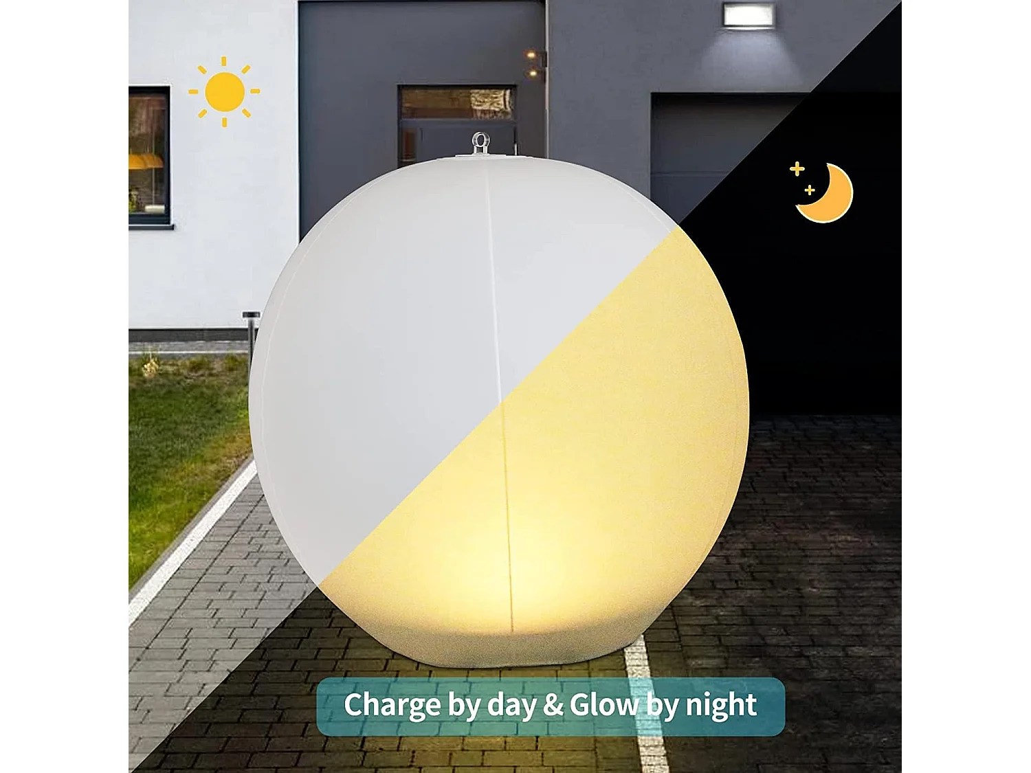 Boule Solaire Flottante LED Étanche IP67 34cm - 4 Modes de Couleur, Lumière d'Extérieur pour Pelouse (Lot de 2)