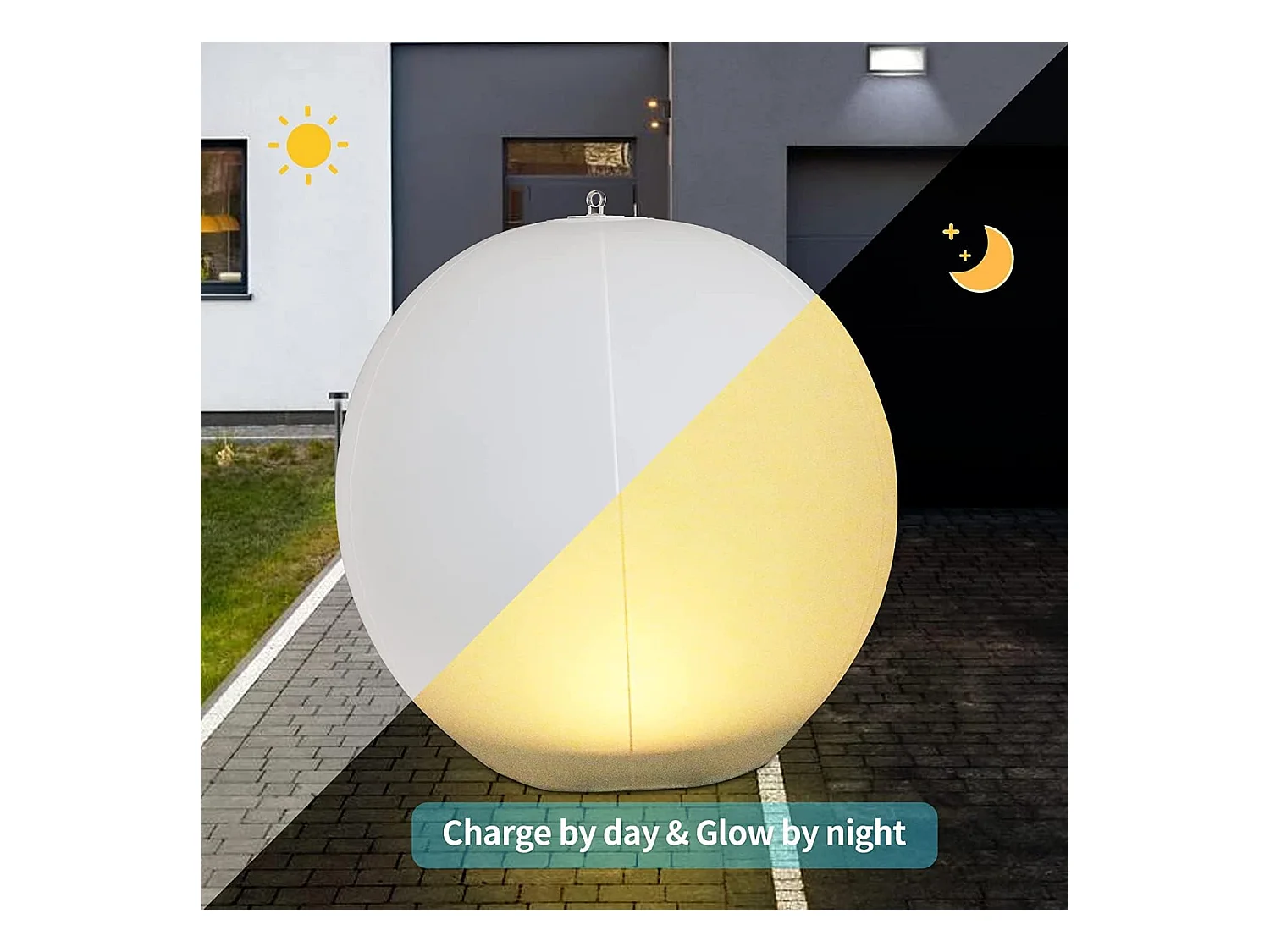 Boule Solaire Flottante LED Étanche IP67 34cm - 4 Modes de Couleur, Lumière d'Extérieur pour Pelouse (Lot de 2)