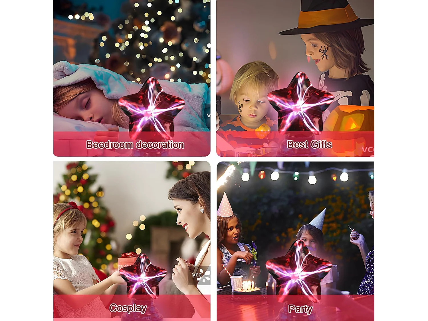 Boule Plasma Tactile avec Cristal et Pentagramme - Cadeau Lumineux 10cm