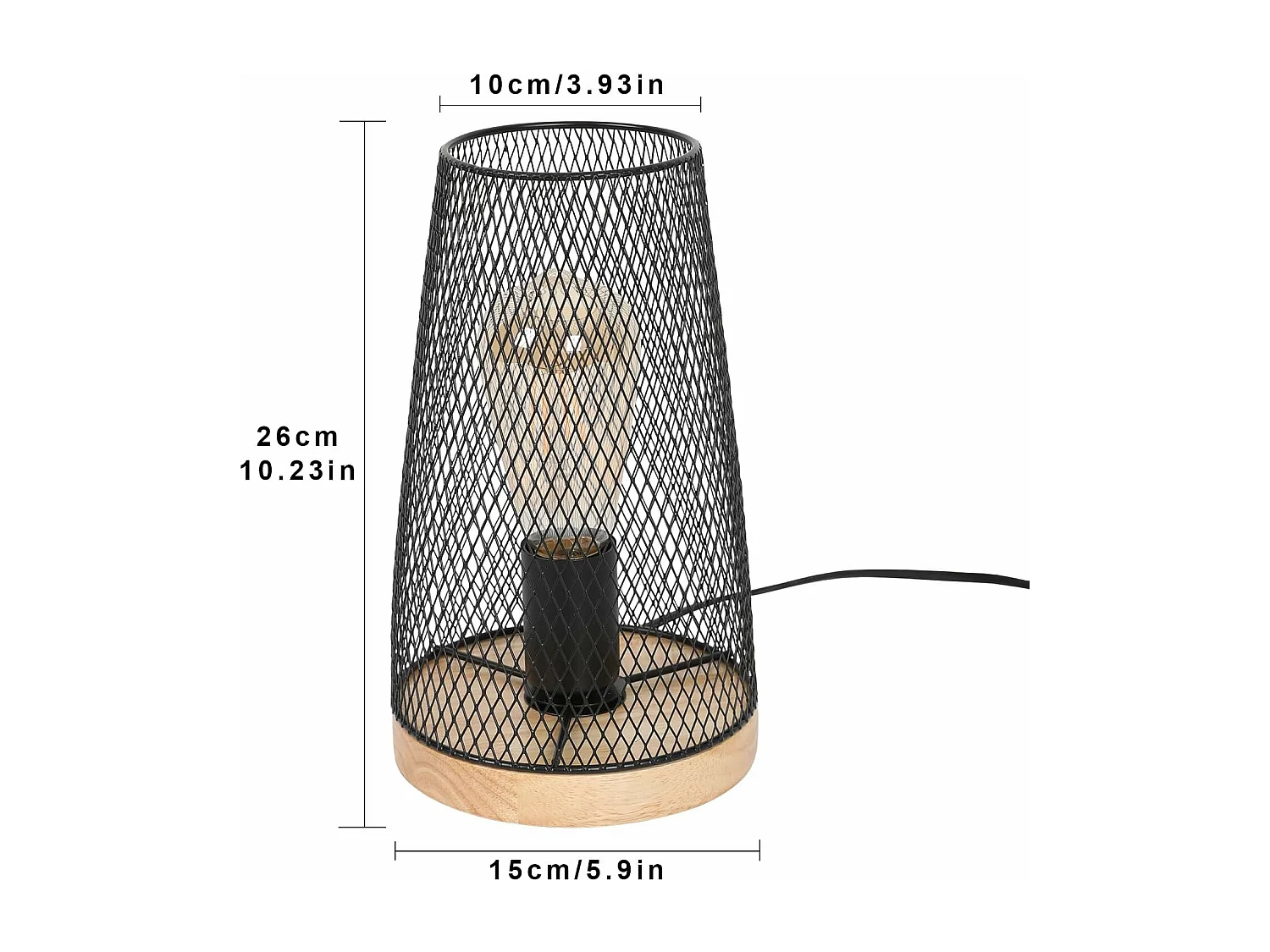 Lampe à Poser Vintage en Métal Noir - Éclairage de Salon et Chevet E27 pour Maison et Restaurant