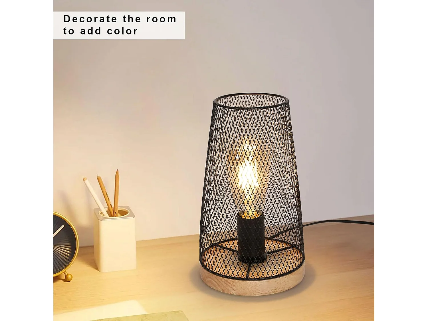 Lampe à Poser Vintage en Métal Noir - Éclairage de Salon et Chevet E27 pour Maison et Restaurant