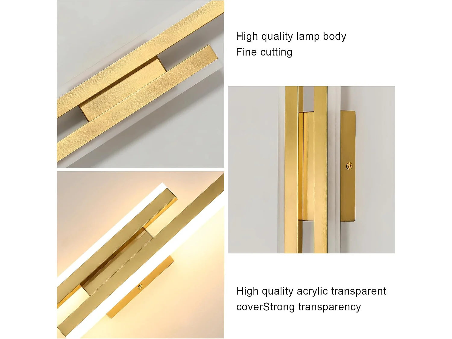 Applique Murale LED Moderne, 16 W Or 3 Températures de Couleur Elegante Applique Murale Led Interieur, 3000K/4500K/6500K Lampe Murale LED Pour Chambre, Salon