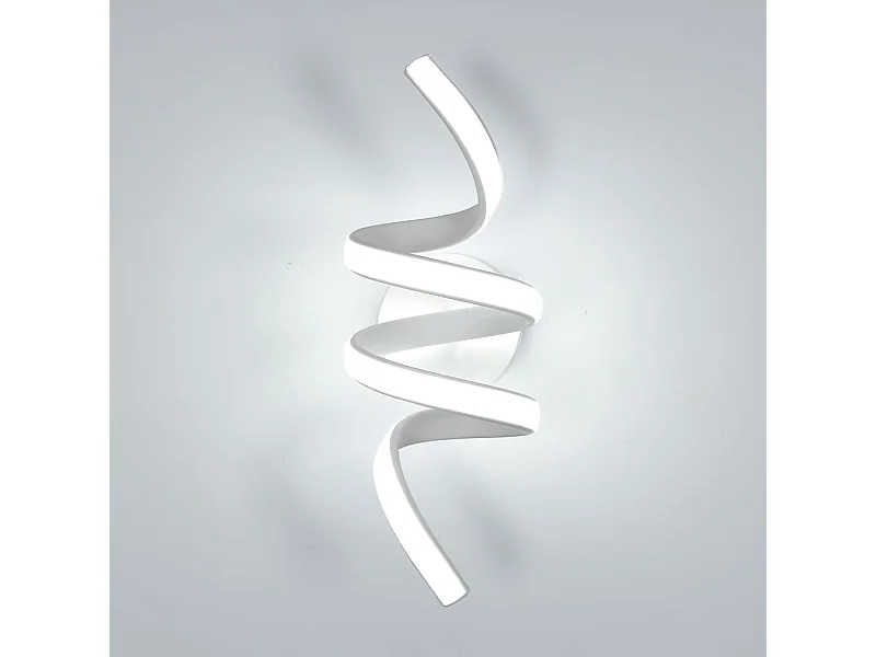 Applique Murale Intérieure LED, 24W Lampe Murale LED Creative Incurvée Design, Éclairage Luminaire Mural pour Salon Chambre Couloir,6500K Lumière Blanche Froide