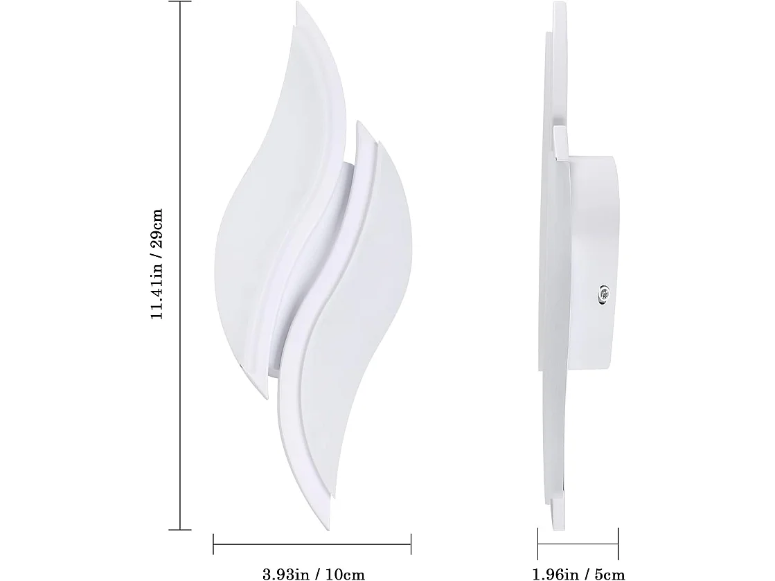 Applique LED en acrylique blanc moderne de 12W （Lumière blanche）