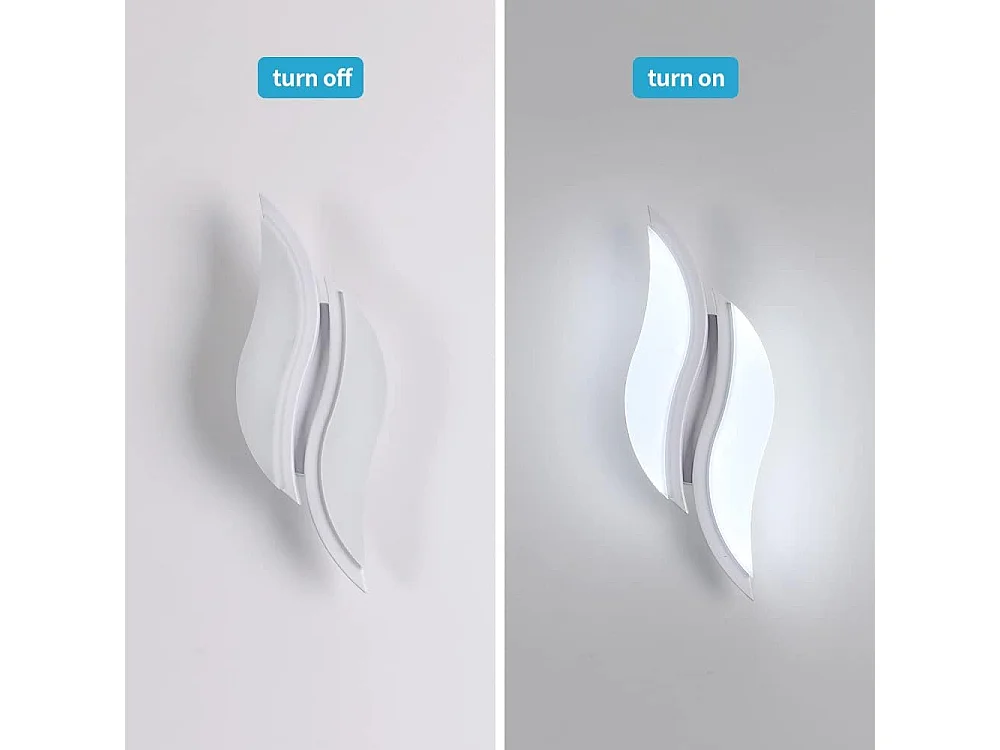 Applique LED en acrylique blanc moderne de 12W （Lumière blanche）