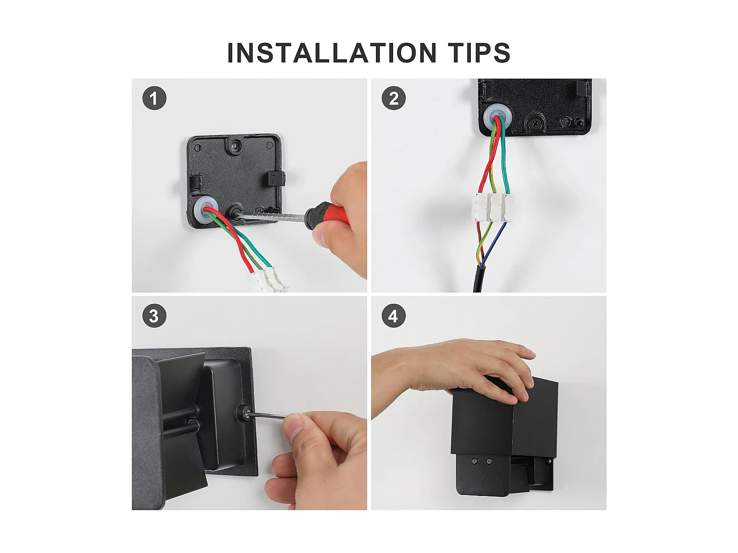 Lot de 2 Applique Murale LED Extérieure et Intérieure, Luminaire Moderne Up Down pour Chambre et Salon（Noir,6W,Blanc Froid 6000K）