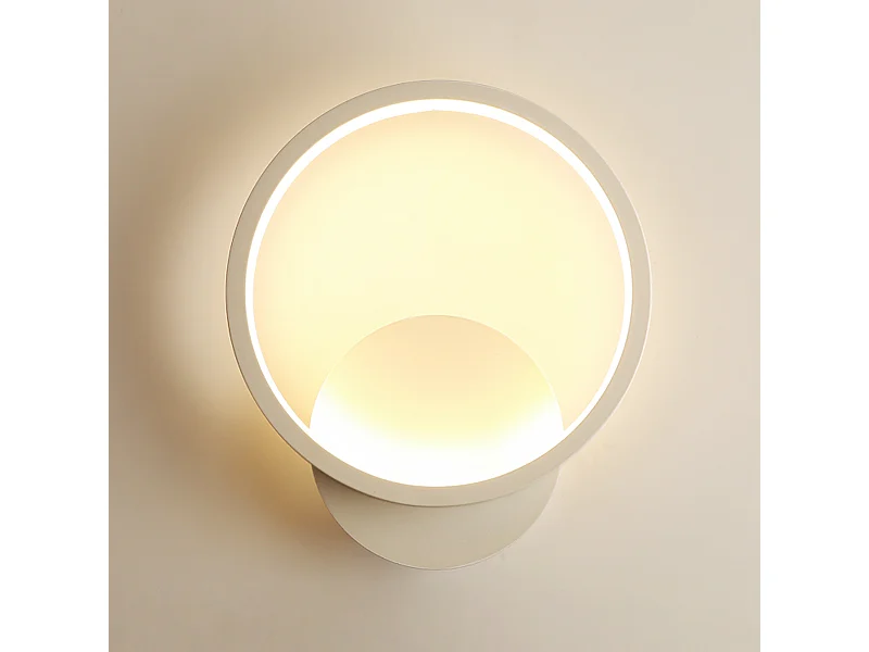 Lampe Applique Murale Intérieure Moderne, 12W Ronde, Blanc Chaud 3000K, Salon Chambre Escalier Couloir