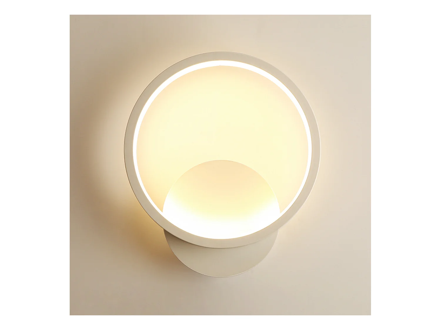 Lampe Applique Murale Intérieure Moderne, 12W Ronde, Blanc Chaud 3000K, Salon Chambre Escalier Couloir