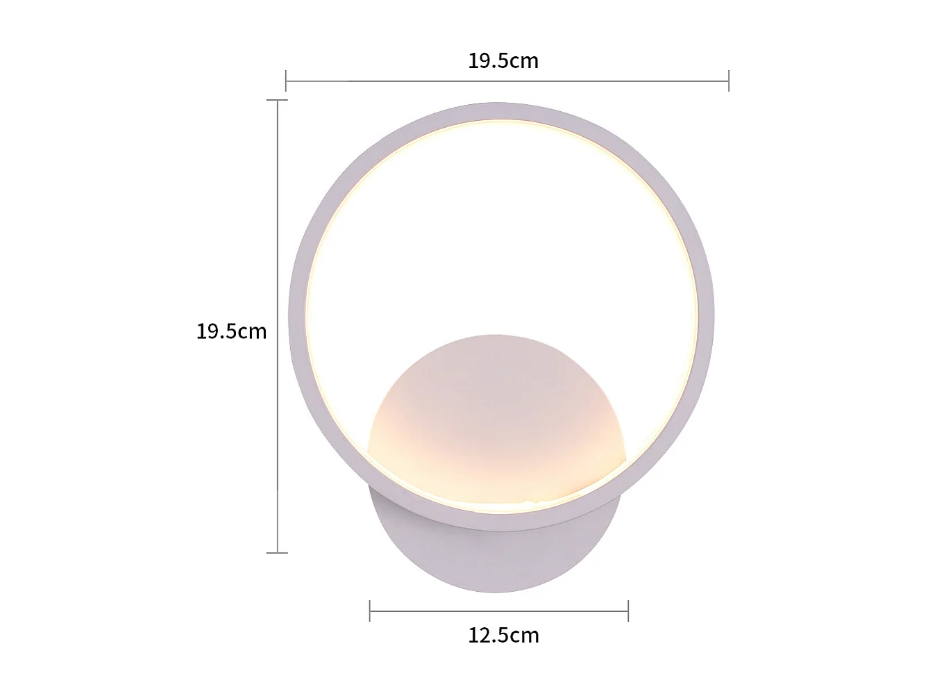 Lampe Applique Murale Intérieure Moderne, 12W Ronde, Blanc Chaud 3000K, Salon Chambre Escalier Couloir