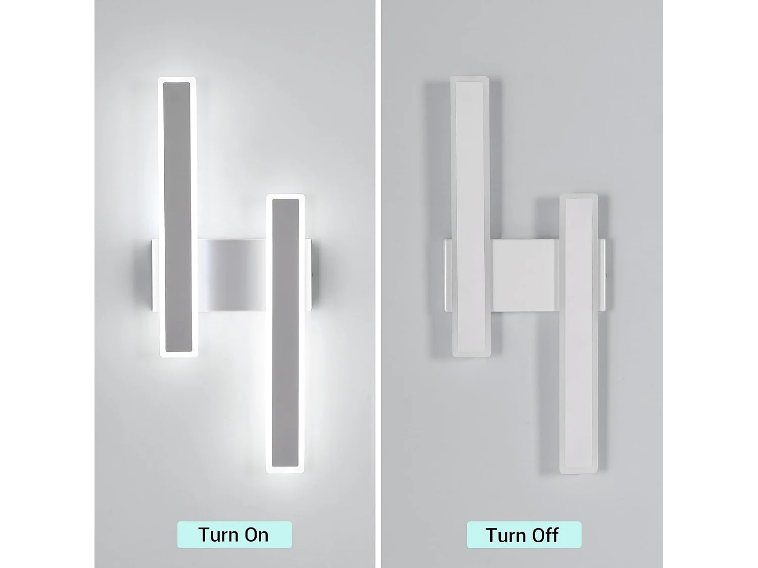 Applique murale LED d'intérieur, 32 W, 3600 lm, blanche, moderne, longue, en acrylique, pour salon, chambre, lumière blanche froide 6500 K