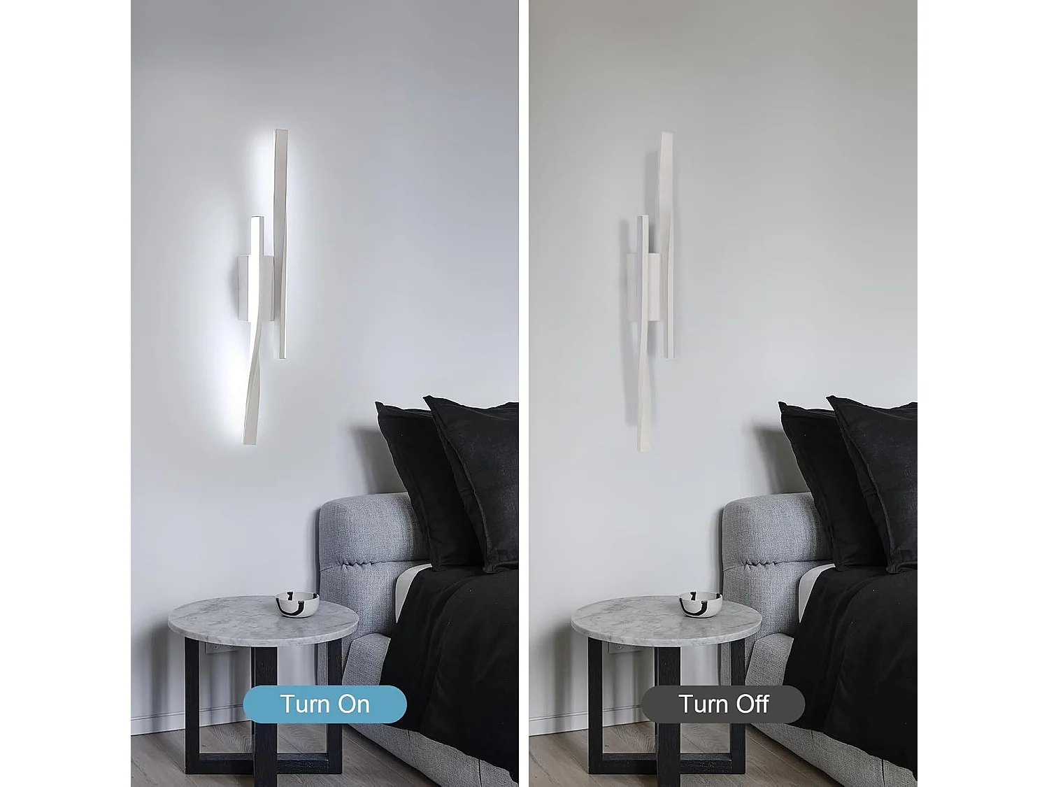 Applique murale LED d'intérieur, 32 W, 3600 lm, blanche, moderne, longue, en acrylique, pour salon, chambre, lumière blanche froide 6500 K