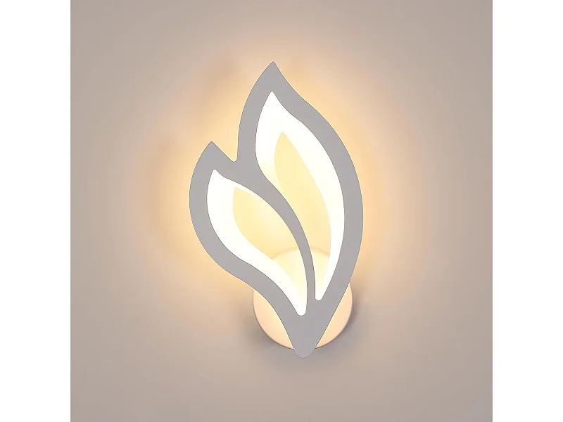 Applique Murale LED Interieur, 13W 1500LM Créatifs Lampe Murale en Forme de Fleur en Acrylique 3000K Lumière Blanche Chaude, Luminaire Murale pour ChambreBlanc