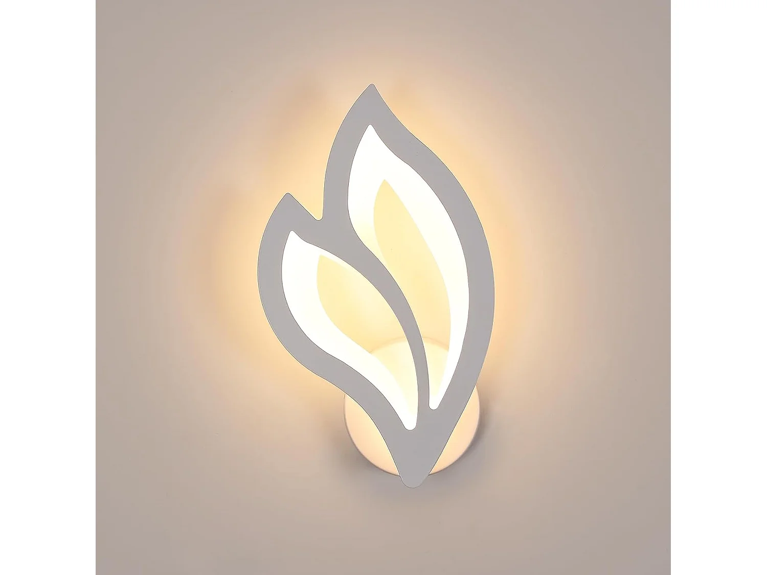 Applique Murale LED Interieur, 13W 1500LM Créatifs Lampe Murale en Forme de Fleur en Acrylique 3000K Lumière Blanche Chaude, Luminaire Murale pour ChambreBlanc