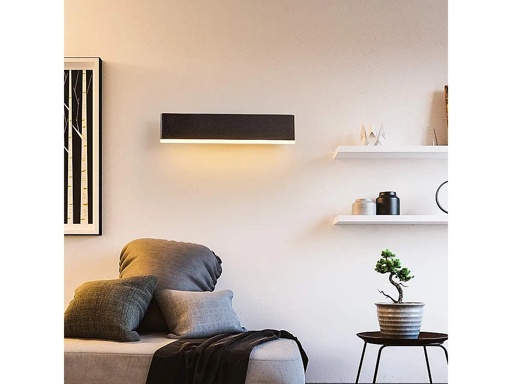 Applique Murale LED moderne, Lampe Murale angle réglable 8W, Luminaire Murale rectangulaire 30CM, pour Chambre Salon Escalier Couloir, Lumière blanche chaude