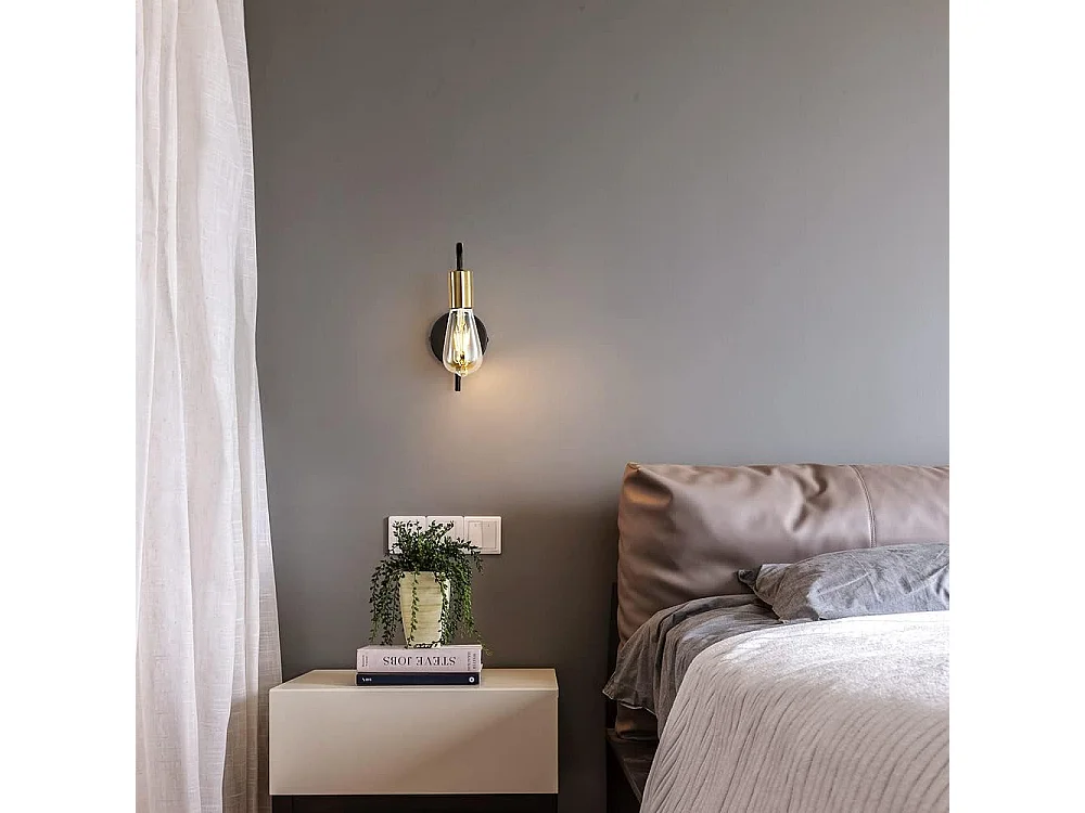 Applique Murale Vintage 2 Pack, Lampe Murale Intérieur Industrielle, Spot Mural Fer Rétro pour Chambre Couloir Bar, E27, IP20, Noir, Sans Ampoule