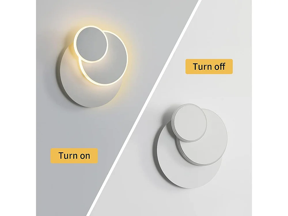 Applique 15W LED, Créatif eclipse 3 en 1 Protection Solide Applique Murale Interieur Lampe Moderne Simple Salon Allée Balcon Lampe Led Chrome Chambre Tête de Lit