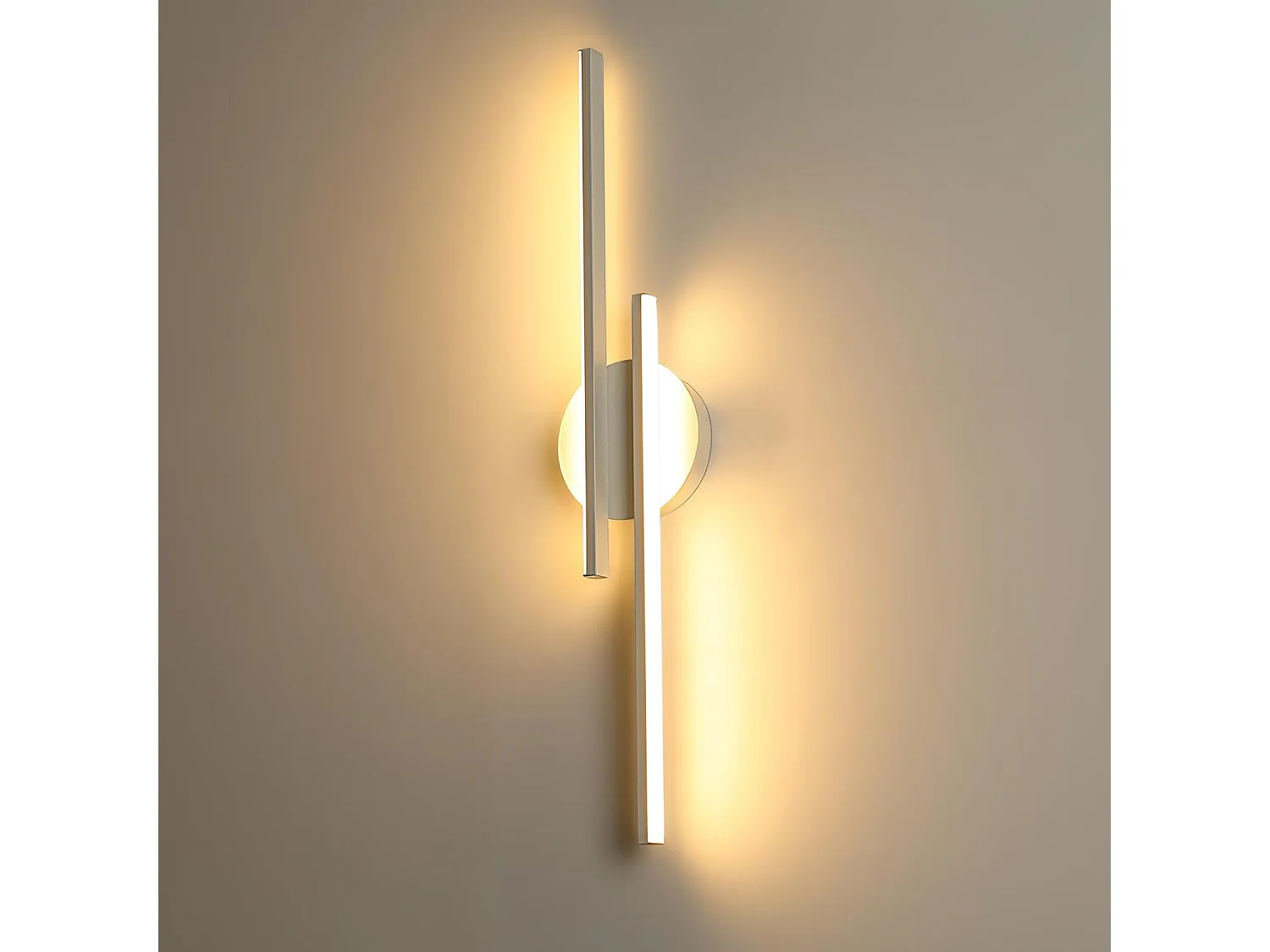 Applique Murale Intérieure LED, 24W Lumière Chaude 3000K Lampe Murale Moderne, Luminaire Mural Bar en Aluminium, pour Chambre,Escaliers, Salle, 60cm Blanc
