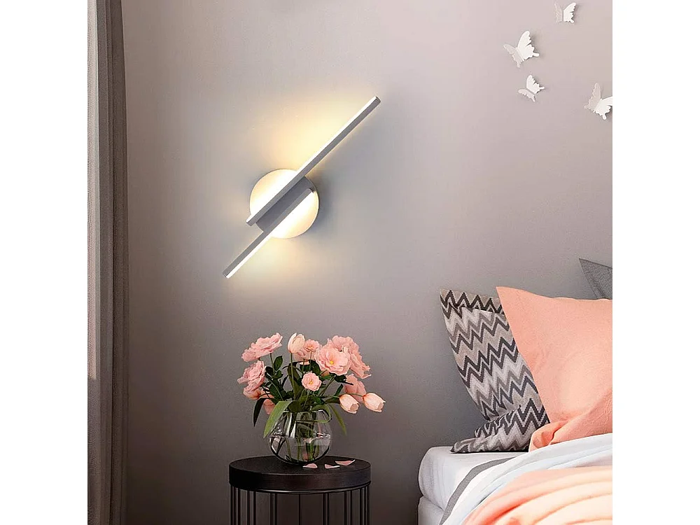 Applique murale à LED, 16 W, moderne, pour salon, chambre à coucher, applique murale, lampe de chevet pour intérieur, 3000 K (lumière blanche chaude)