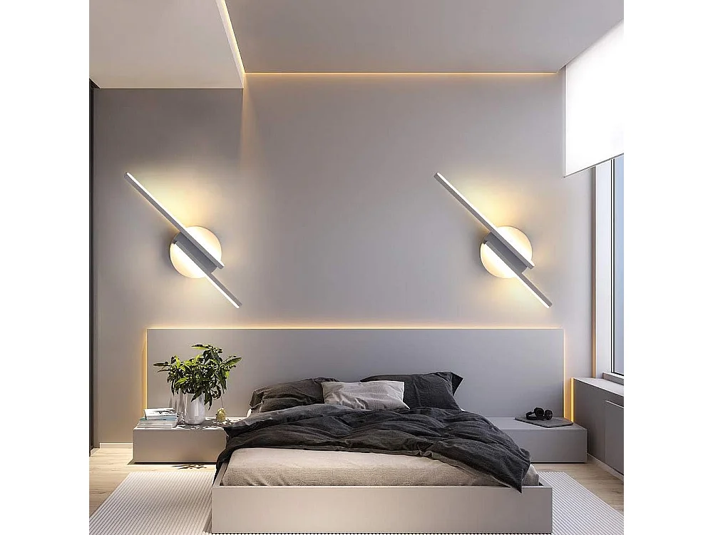 Applique murale à LED, 16 W, moderne, pour salon, chambre à coucher, applique murale, lampe de chevet pour intérieur, 3000 K (lumière blanche chaude)