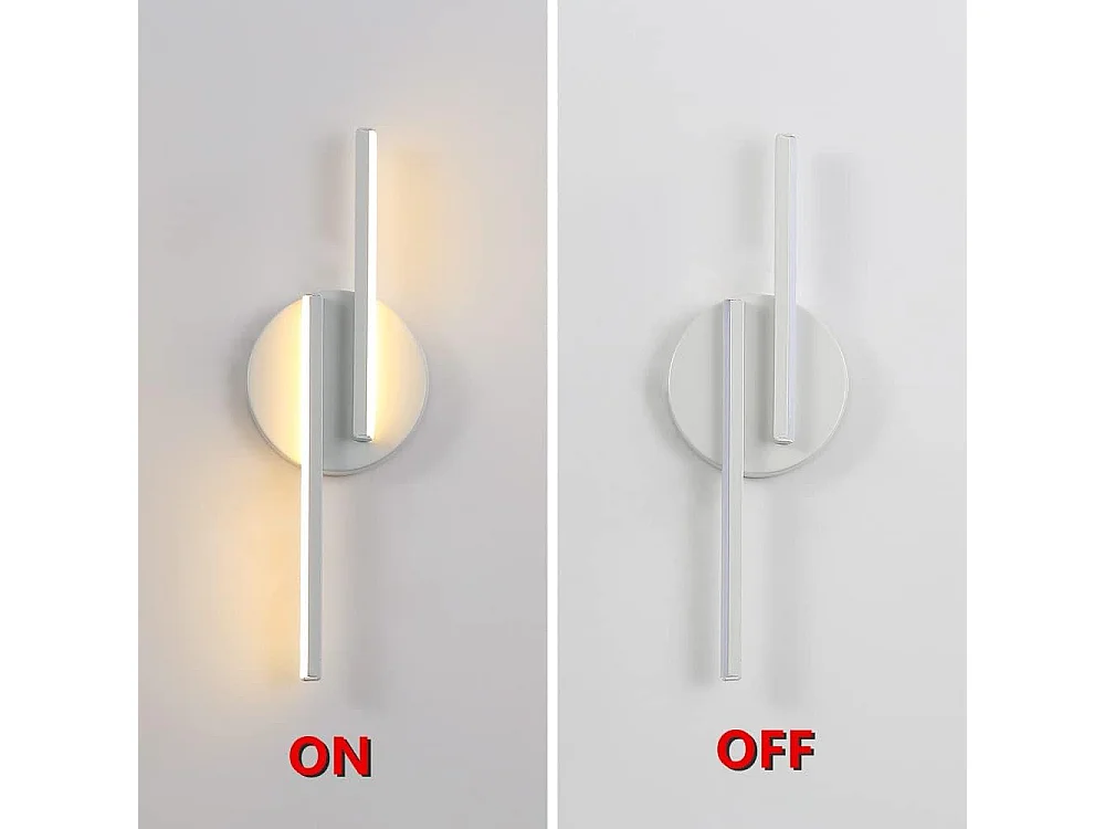 Applique murale à LED, 16 W, moderne, pour salon, chambre à coucher, applique murale, lampe de chevet pour intérieur, 3000 K (lumière blanche chaude)