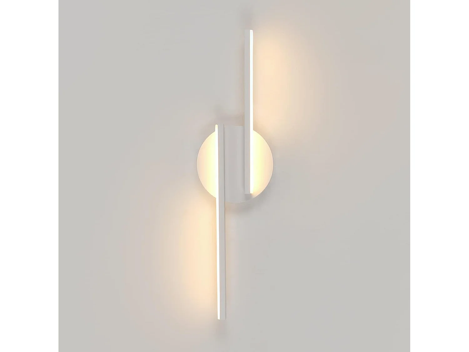 Haobosic Applique Murale LED Aluminium Forme I Blanc 44x12x5cm 16W Lumière Chaude 3000K Ra80 220-240V