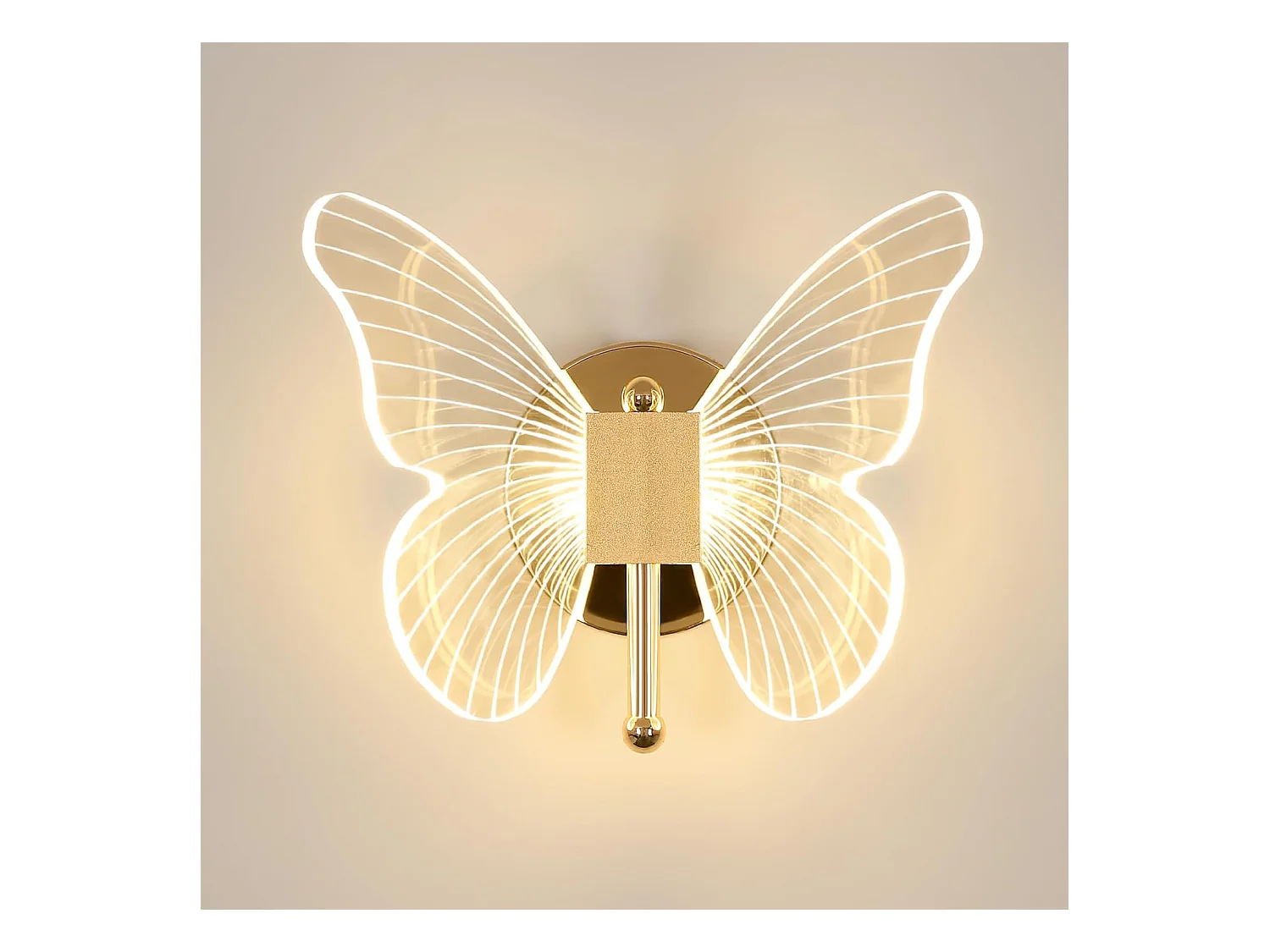Applique Murale LED 10W，Lampe Murale Papillon Créatif, 3-couleurs Réglable 3000K-6500K Lampe de Chevet, Applique Murale pour Chambres éclairage Décoratif Intérieur