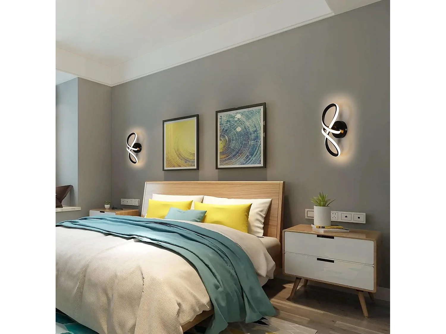 Applique Murale Intérieure, Moderne Lampe Murale 20W, 3000K Lumière Chaude, Appliques LED pour Salon Chambre Couloir [Classe énergétique E]