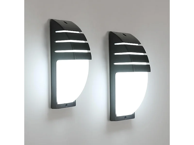 2 Pièces 12W Applique Murale Exterieure, Applique Exterieur/Intérieur LED IP65 Etanche, Applique Murale Intérieure pour Cour, Jardin,Pathway, Blanc froid 6500K