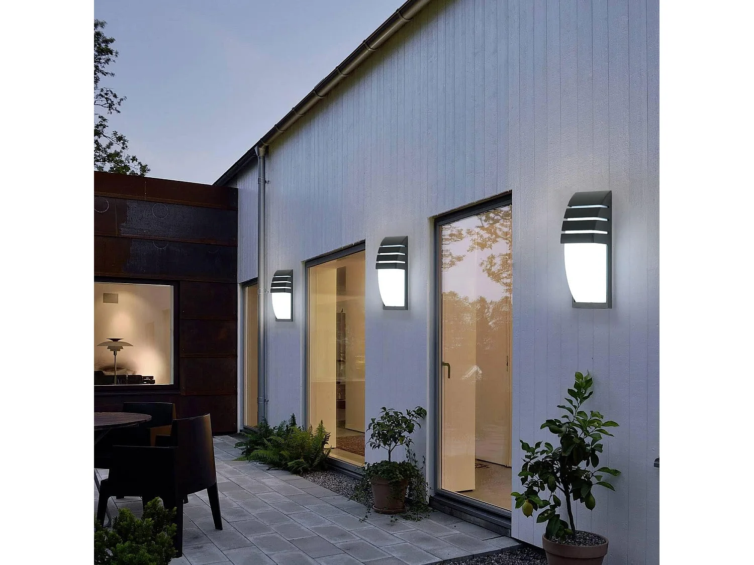 2 Pièces 12W Applique Murale Exterieure, Applique Exterieur/Intérieur LED IP65 Etanche, Applique Murale Intérieure pour Cour, Jardin,Pathway, Blanc froid 6500K