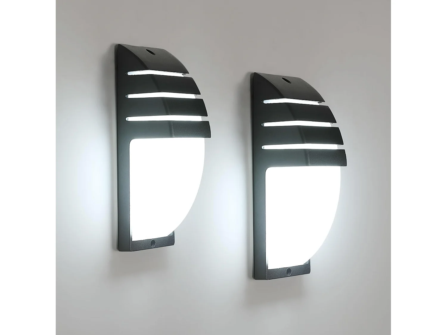 2 Pièces 12W Applique Murale Exterieure, Applique Exterieur/Intérieur LED IP65 Etanche, Applique Murale Intérieure pour Cour, Jardin,Pathway, Blanc froid 6500K