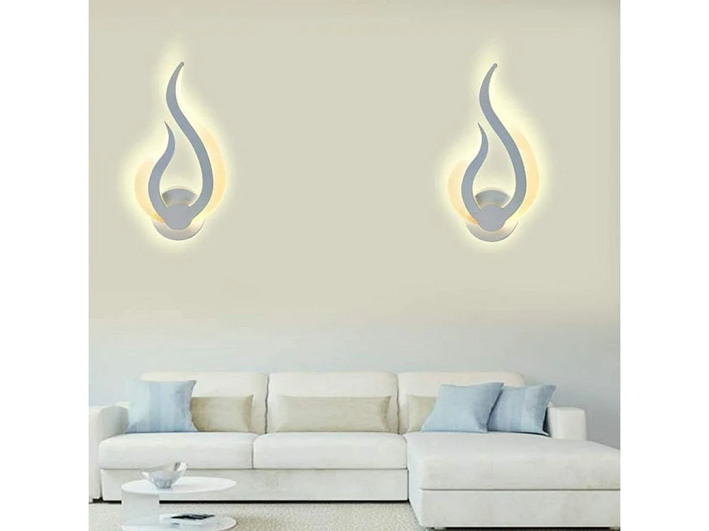 LED Applique Murale Intérieur ,  Lampe Murale Moderne, Forme de Flamme Mural Veilleuse  Blanc Chaud pour Cuisine Escalier Chambre Couloir, 10W,3000K,IP20