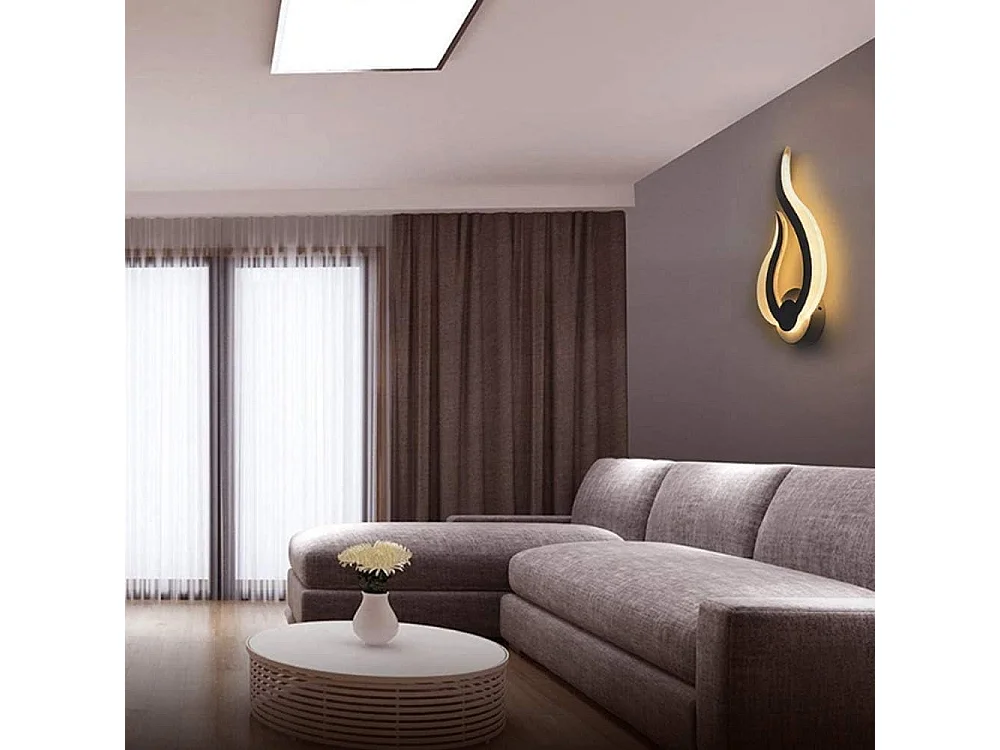 LED Applique Murale Intérieur ,  Lampe Murale Moderne, Forme de Flamme Mural Veilleuse  Blanc Chaud pour Cuisine Escalier Chambre Couloir, 10W,3000K,IP20