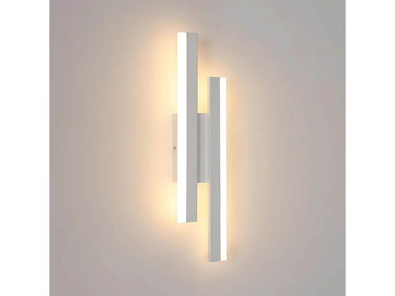 Applique Murale Intérieure LED Moderne, 16W 1800LM Lampe Murale 3000K Blanc Chaud, Acrylique et Métal Luminaire Mural Interieur pour Salon,Couloir (Blanc)