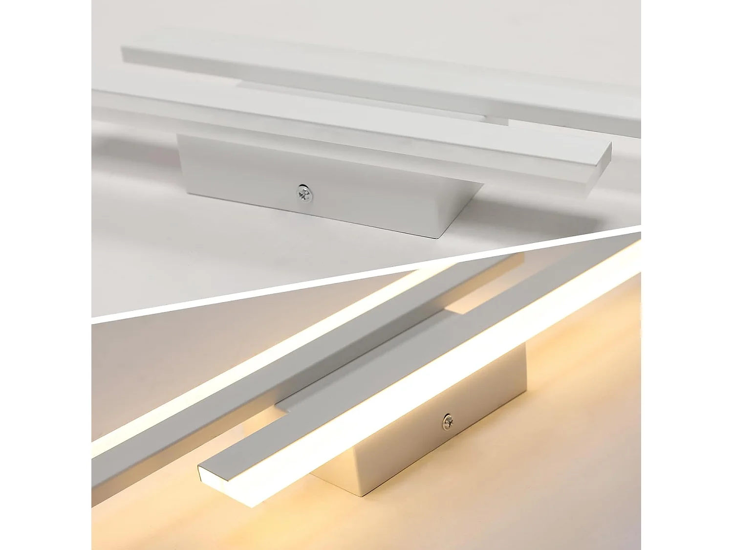 Applique Murale Intérieure LED Moderne, 16W 1800LM Lampe Murale 3000K Blanc Chaud, Acrylique et Métal Luminaire Mural Interieur pour Salon,Couloir (Blanc)