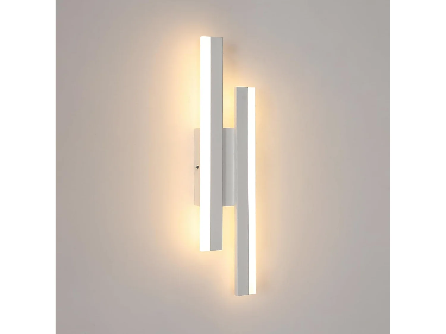 Applique Murale Intérieure LED Moderne, 16W 1800LM Lampe Murale 3000K Blanc Chaud, Acrylique et Métal Luminaire Mural Interieur pour Salon,Couloir (Blanc)