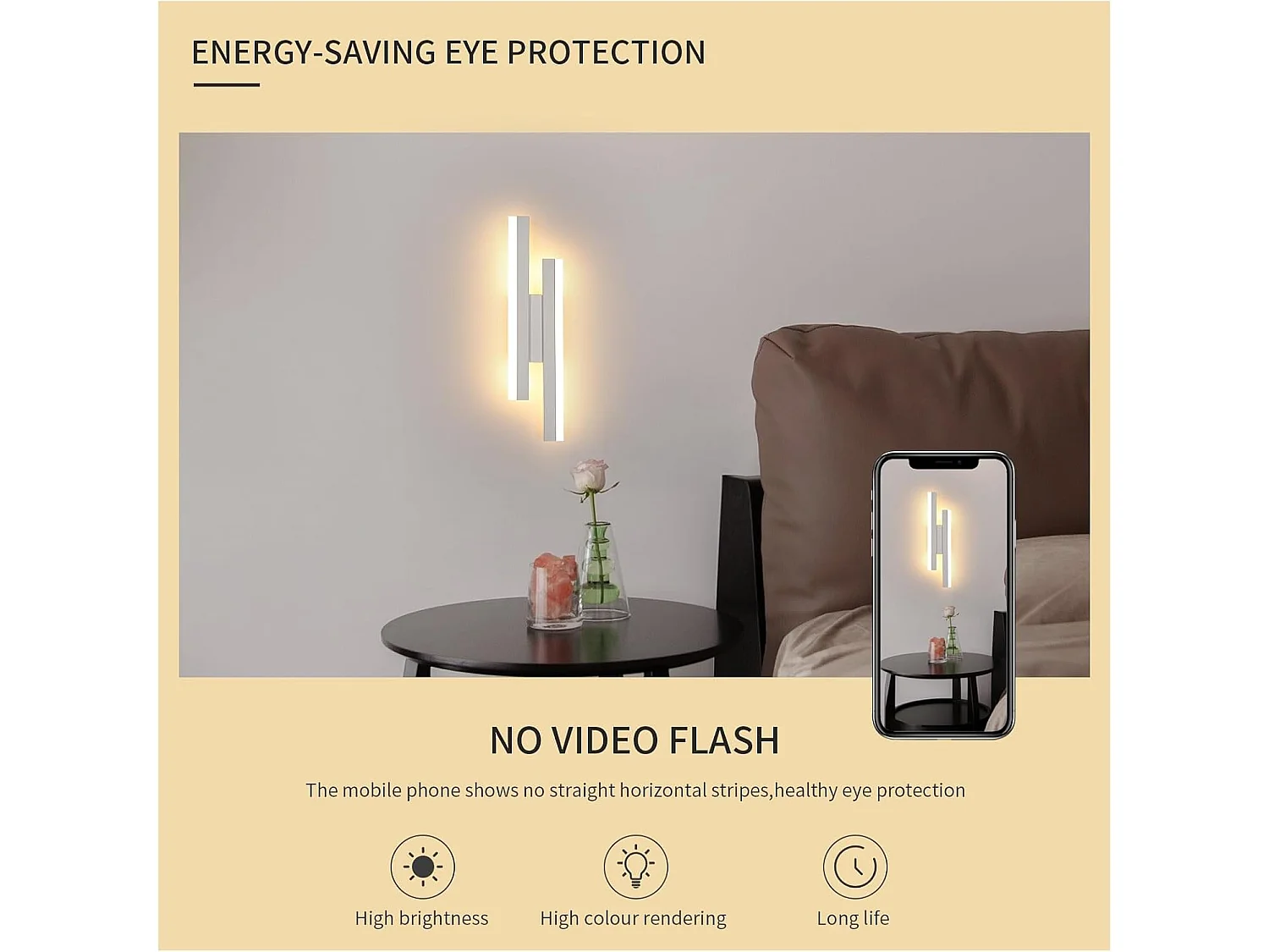 Applique Murale Intérieure LED Moderne, 16W 1800LM Lampe Murale 3000K Blanc Chaud, Acrylique et Métal Luminaire Mural Interieur pour Salon,Couloir (Blanc)