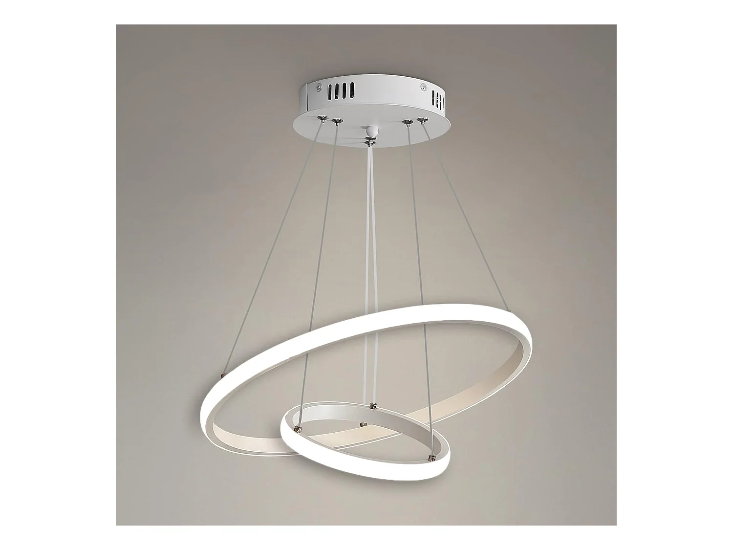 Suspension Luminaire LED, Lustre circulaire moderne, suspension blanc 4000K, Lampe de Plafond éclairage intérieur de la chambre à coucher du salon