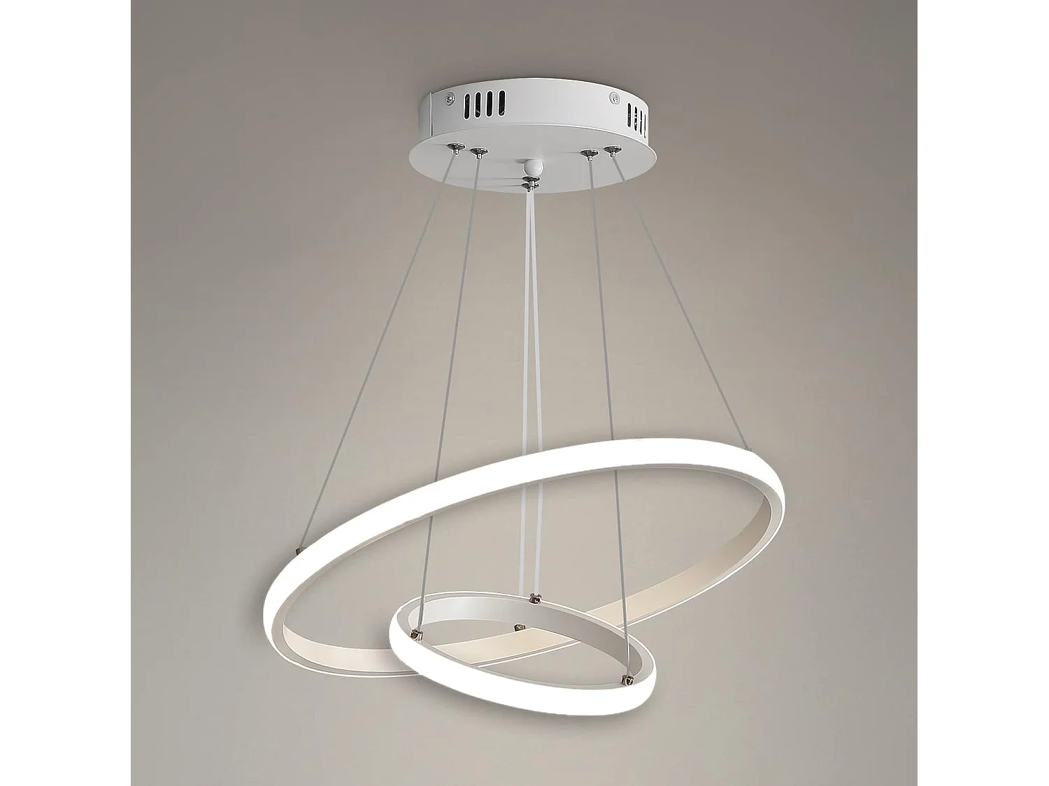 Suspension Luminaire LED, Lustre circulaire moderne, suspension blanc 4000K, Lampe de Plafond éclairage intérieur de la chambre à coucher du salon
