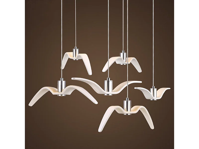 Lustre Mouette - Blanc - Lumière chaude - Lampe de chevet décorative